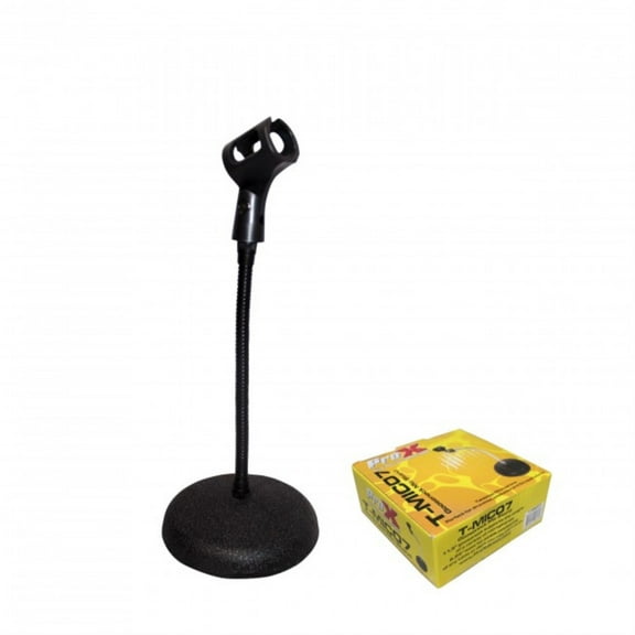 ProX T-MIC07 Gooseneck Desktop Microphone Stand With 6" Round Base
