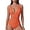 Orange, variant on Womens Sexy V Neck One Piece Bathing Suit Cross Back Swimsuit High Waist Monokini