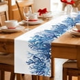 thumbnail image 5 of Nautical Coastal Table Runner 70 Inches, Summer Ocean Coral Starfish Conch Blue Bed Runner Dresser Scarves Tabletop for Indoor Outdoor Parties/Ceremony/Banquet, 13" x 70", 5 of 9
