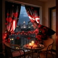 thumbnail image 5 of Oliegs Rideaux de la Saint-Valentin Rose Rouge Pétales de Rose Rouge Rideaux de Salon Chambre Marche, 5 of 5