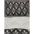 thumbnail image 3 of Botany Comforter & Sham Bedding Set, Leaves Forming Mother Nature Floral Forest Foliage Meadow Woods Concept, 3 pcs Duvet Set Microfiber Filling Quilt, 5 Sizes, Grey and Pale Grey, by Ambesonne, 3 of 4