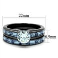 thumbnail image 2 of Luxe Jewelry Designs Set of 2 Women's Stainless Steel Wedding Ring with CZ Stones, Size 7, 2 of 4