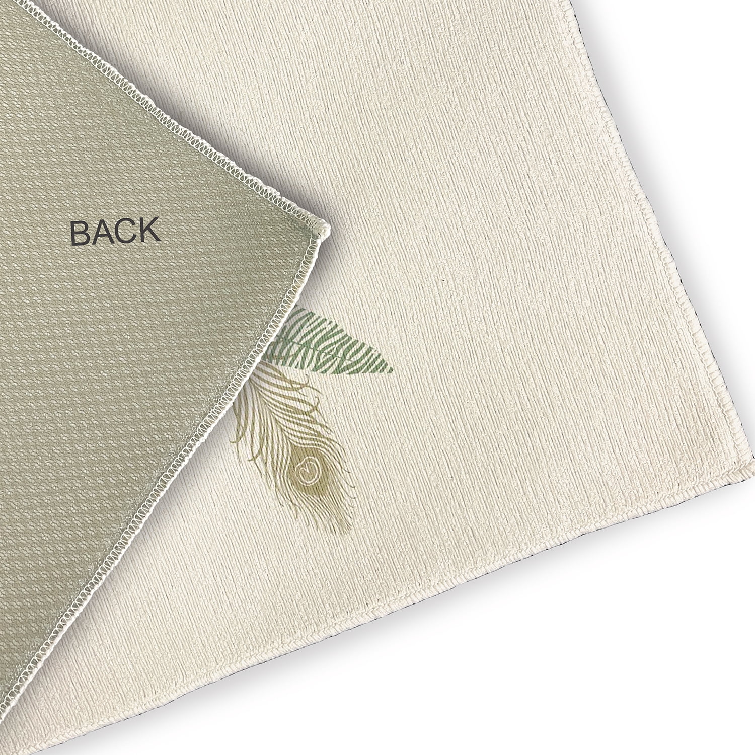 Simply Daisy 5' Round Green Feather Stripe Spring Chenille Indoor/Outdoor Rug