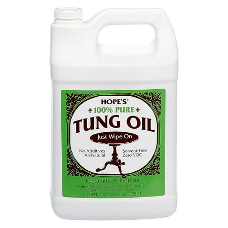Hope's Pure Tung Oil, Waterproof Natural Wood Finish and Sealer, 128 Fl Oz