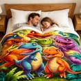 thumbnail image 4 of Bomd Dinosaur Blanket for Boys Girls, 3D Print Dinosaur Throw Blanket, Cute Smiling Dinosaurs HD Digital Print Flannel, Ultra Soft Lightweight All Season Toddler Blanket (59"x78.7"), 4 of 6