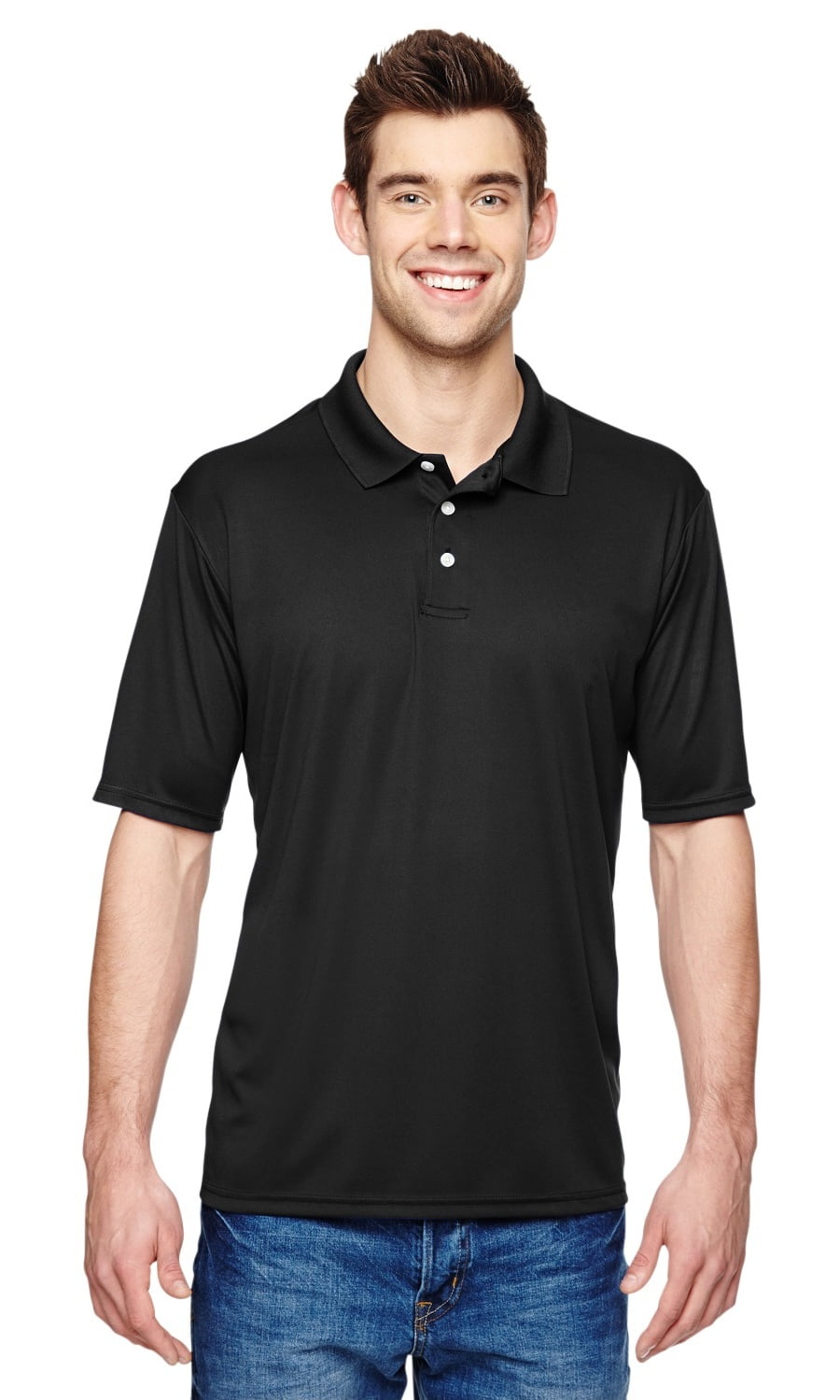 Brand Hanes The Hanes Mens 4 oz Cool DRI Polo Shirt BLACK M
