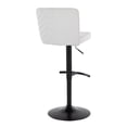 thumbnail image 6 of Henry Adjustable Barstool Set of 2 Swivel, Black Bar Stools, Bar Chairs, Swivel Bar Stools Set of 2 with Back, Bar Height Stools Set of 2 (White Fabric), 6 of 6