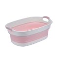 thumbnail image 1 of Bañera para mascotas NQ plegable y portátil de gran capacidad con drenaje rápido blanco rosa pequeño, 1 of 4