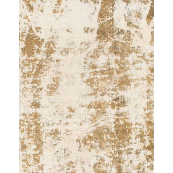Ahgly Company Indoor Rectangle Abstract Peach Puff Gold Abstract Area Rugs, 8' x 12'