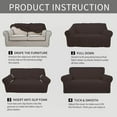 thumbnail image 6 of Easy-Going Jacquard Stretch Sofa Slipcover Non Slip Couch Cover, Chair Size, Chocolate, 6 of 6