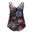 thumbnail image 4 of Lindreshi Womens Tank Tops Summer Trendy 2024 Women's Spring and Summer New Tank Eyelet Embroidery Scoop Neck Independence Day Print Casual Fashion Top, 4 of 6