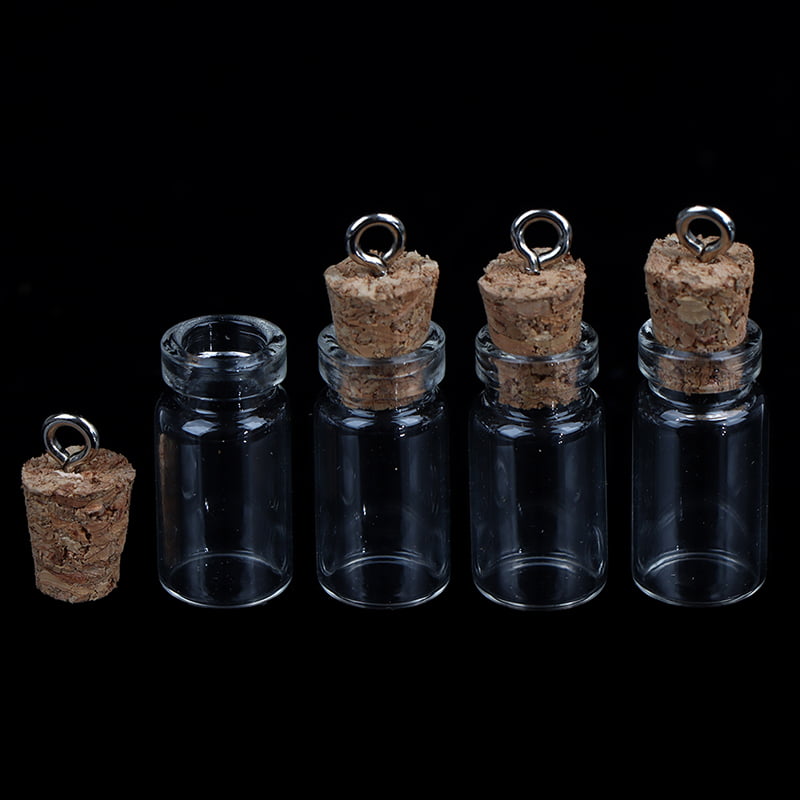 10pcs/set Mini Useful Small Glass Bottles Cork Stopper Vials Jars Container hot 