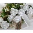 thumbnail image 4 of Zukuco 10 Pack Artificial Silk Flowers Faux Rose Flower Long Stems Bouquet for Bridal Arrangement Wedding Centerpiece Party Home Kitchen Decor(White), 4 of 6