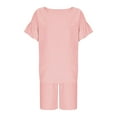 thumbnail image 5 of snilers Girls Summer Outfits 2 Piece Clothes Cute Ruffle Sleeve T Shirt and Shorts Athletic Short Sets Loose Fitted Clothing Sets 4-15 Years, 5 of 8