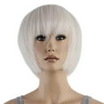 thumbnail image 3 of Las mujeres de pelo corto realista Cool Handsome Peluca Peluca de moda del pelo de las niñas peluca blanca, 3 of 5