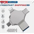 thumbnail image 1 of 2TB 1TB 4in1 Flash Drive Photo Storage Stick OTG For iPhone Samsung Android PC, 1 of 5