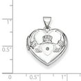 thumbnail image 2 of 14k White Gold Polished Heart-Shaped Claddagh Locket - 1.2 Grams - Measures 15.3x20.7mm, 2 of 2