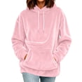 thumbnail image 2 of Sewkxo Cat Pouch Hoodie Pet Carrier Hoodies Women Oversized Kangaroo Pocket Lightweight Sweatshirts,Pink XL, 2 of 7