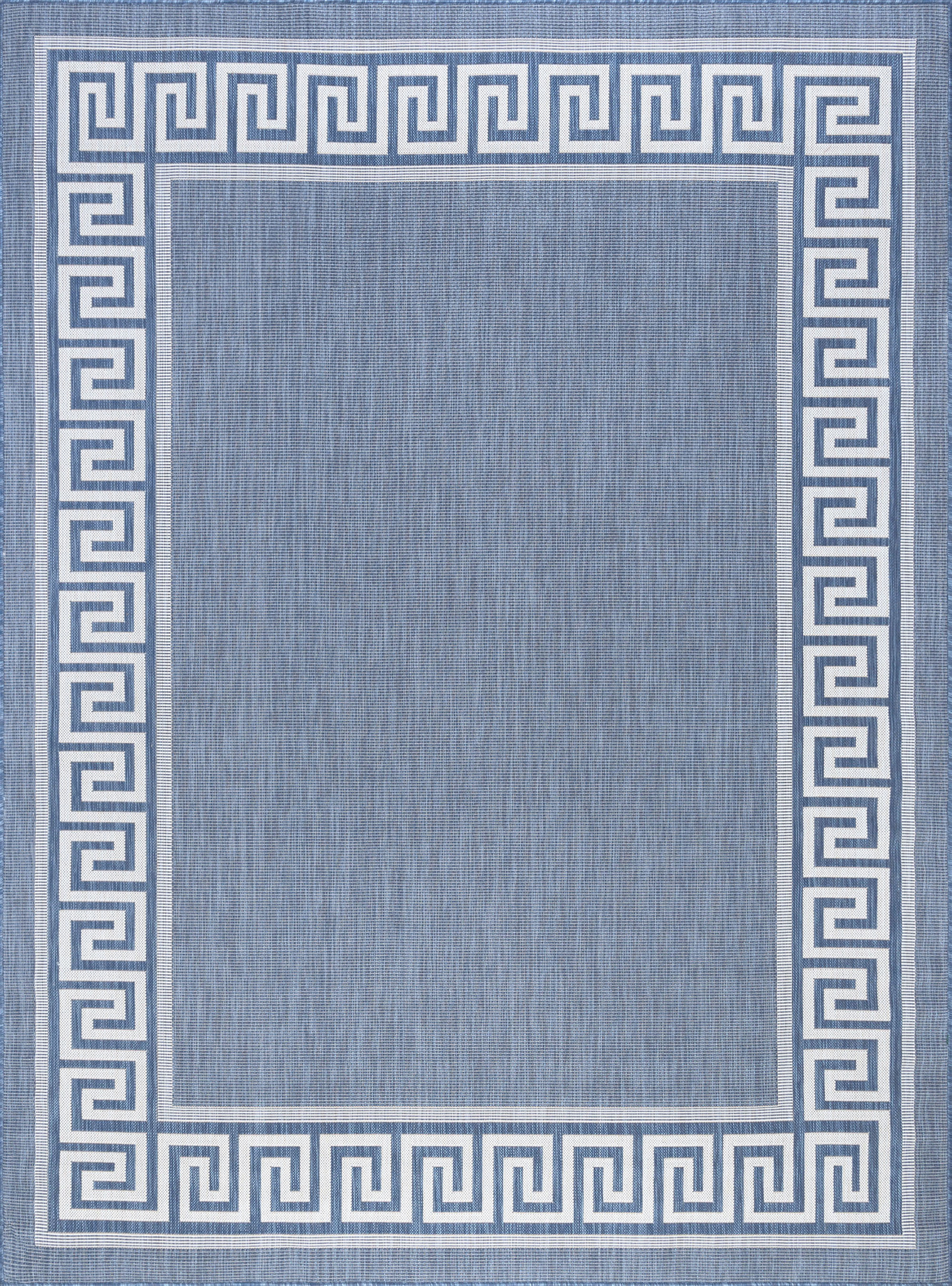 4x6 Water Resistant, Indoor Outdoor Rugs for Patios, Front Door Entry, Entryway, Deck, Porch, Balcony | Outside Area Rug for Patio | Blue, Greek Key | Size: 4' x 5'3''