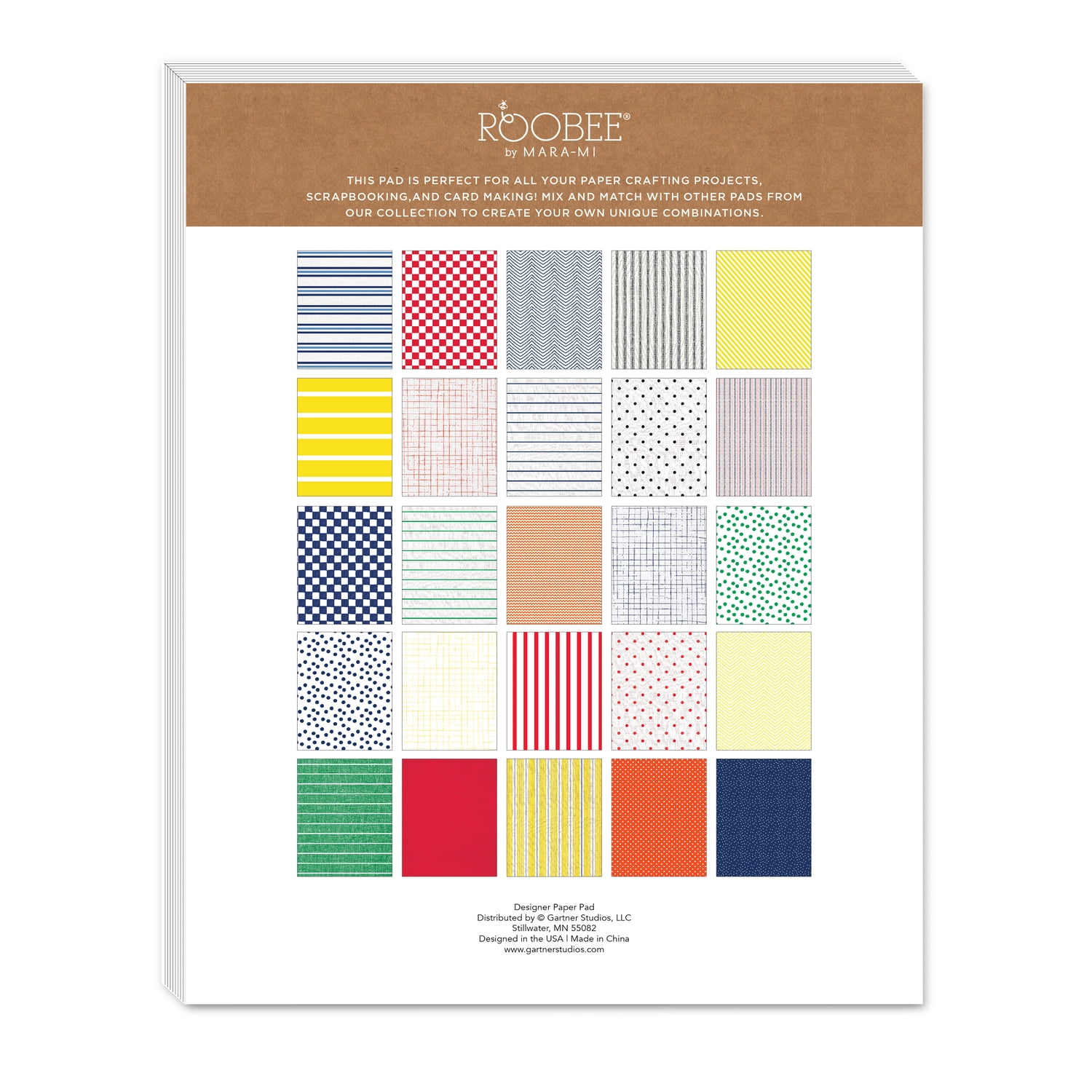 (2 pack) Roobee by Mara Mi Multicolor Bright and Bold Paper Pad, 50 Sheets, 25 Designs
