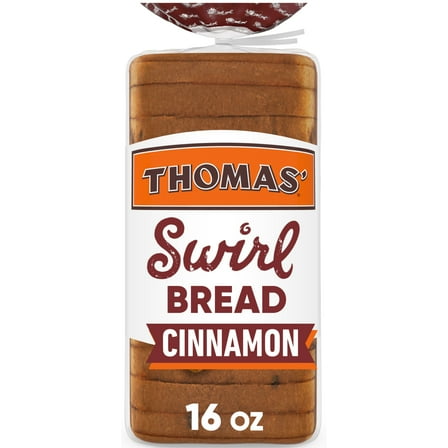 2x-Thomas' Cinnamon Swirl Bread 16 oz Cinnamon Bread Bag