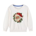 thumbnail image 2 of Odeerbi Toddler Girls Christmas Cotton Hoodies Fall Winter Pullover Hooded Sweatshirts Fall Winter Santa Claus Print Long Sleeve Sweater Top Toddler Clothes White, 2 of 5