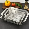 thumbnail image 2 of Bgsha Stainless Steel Baking Tray BBQ Barbecue Leaking Plate Net Basket Barbecue Tools, 2 of 5