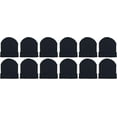 thumbnail image 3 of 48 Pack Winter Beanies, Wholesale Bulk Cold Weather Warm Knit Skull Caps, Mens Wommens Unisex Hats (Black), 3 of 4