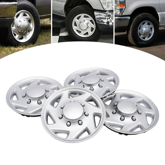 4 pcs For 99-18 Ford Econoline E250 E350 E450 Hubcap Silver Van Full Wheel Cover