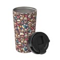 thumbnail image 2 of Uemuo rock record music Skull Print Carry Insulated Coffee Mug, Travel Mug with Hidden Handle, Insulated Coffee Flask, Leak-proof Travel Mug Insulated Mug for Office, 2 of 8