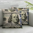 thumbnail image 3 of Qinduosi  Hundred Dollar Bill Farmhouse Pillow Cover Home Decor Throw Pillow Case Cushion Cover for Sofa Couch White, 3 of 5