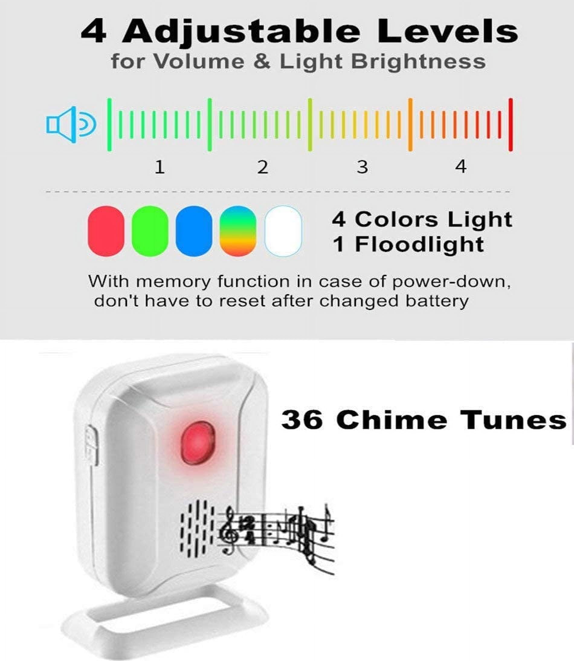 KCYMTONER Wireless Split Welcome Sensor Alert Alarm System Doorbell with Long Range Receiver and Transmitter Home or Office Security Protection for Front Doors Garages Main Alarm