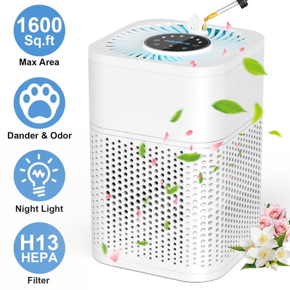 2026 New AIRFIRE HEPA Air Purifier for Room up to 1600 Sq.ft, Air Purifiers for Allergies and Asthma, Bedroom, Pet Dander&Odor, Dust, Pollen, Wildfire/Smoke, Model AP209, White