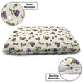 thumbnail image 3 of Purple and Yellow Pet Bed, Thistle Inflorescences Blossoming Wild Flowers Demonstration, Resistant Pad for Dogs and Cats Cushion with Removable Cover, 24" x 39", Ivory Violet Fern Green, by Ambesonne, 3 of 4
