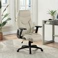 thumbnail image 2 of Executive High Back Taupe Gray Bonded Leather Office Chair, 2 of 9