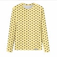 thumbnail image 5 of ctdiral Polka Dot Long Sleeve Tops for Women Crew Neck Loose Fit Shirt Soft Stretchy Pullover Fall Lounge Comfy Daily Wear Yellow L, 5 of 6