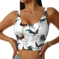 thumbnail image 3 of Goofa Cool Chicken Printed Sports Bras for Women, High Impact Running Bra Workout Crop Tank Tops Longline Sports Bra Push up-Small, 3 of 9