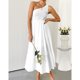 thumbnail image 2 of Vestido largo con volantes y un solo hombro en capas para fiestas de verano, bodas en la playa y días festivos - Blanco, talla S Bohemian Chic, 2 of 6