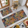 thumbnail image 3 of Mexican Talavera Kitchen Rugs Sets of 2 Non Slip Washable, Mexican Tile Kitchen Mats for Floor 2 Piece Home Decor, 3 of 7