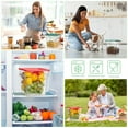 thumbnail image 3 of Lallisa 4 Pcs Food Storage Containers with Scales 8 qt and 4 qt Square Containers with Lids and Handles Polycarbonate Air Tight for Home Storage Kitchen Restaurant(Red, Green), 3 of 6