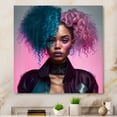 thumbnail image 2 of Designart Hip Hop Girl With Pink And Blue Hair IV Canvas Wall Art, 2 of 5