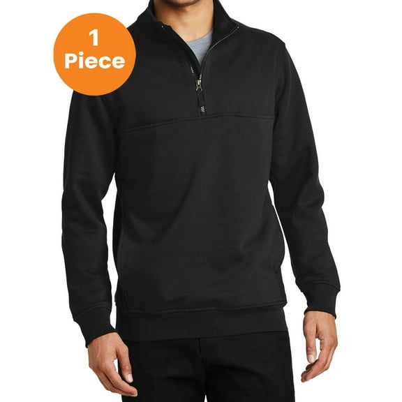 CornerStone CS626 1/2-Zip Job Shirt, Black, L, Mens Work Shirts