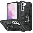 thumbnail image 1 of Nalacover Heavy Duty Case for Samsung Galaxy S21 FE, Hybrid Rugged PC + Soft TPU Military Grade Shockproof Cover with Rotated Ring Holder Kickstand Magnetic Car Mount Non-Slip Case,Black, 1 of 8