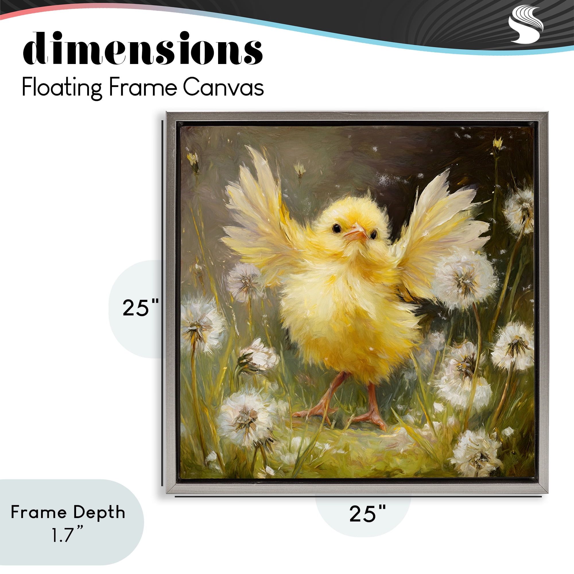 Stupell Industries Free As A Peep Chick Gray Framed Floater Canvas Wall Art, design by Tina LeCour