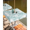 thumbnail image 2 of Hokiten Outdoor Tablecloths with Umbrella Hole & Zipper, Turquoise Ocean Waves 60x60 Inch Square Tablecloths, Moire Seaside Abstract Art Waterproof Table Cloth, Patio/Pool/Picnic Table Covers, 2 of 7