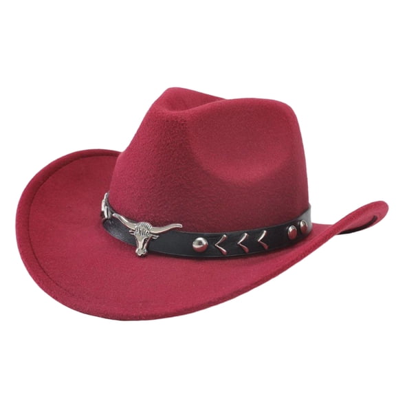 New Vintage Western Cowboy Hat For Men's Gentleman Lady Jazz Cowgirl With Leather Wide Brim Cloche Church Sombrero Hombre Caps