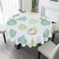 thumbnail image 4 of Eveokoki Round Tablecloth - 60 Inch Dia - Polyester Fabric Table Cloth - Washable Table Cover with Dust-Proof Wrinkle Resistant for Restaurant, Picnic, Indoor and Outdoor Dining,Simple Natural Leaves, 4 of 5