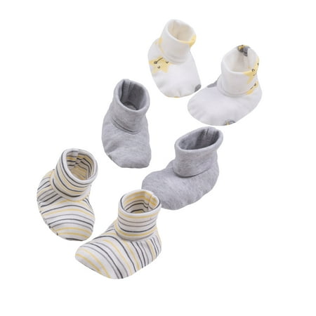 Knit Newborn Booties - Little Star Organic Newborn Baby Unisex Booties, 3-pack