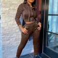 thumbnail image 2 of MIUOWANP Two piece Sets for Women Women's Fashion Hooded Long Sleeve Slim Zipper Sports Casual Suit, 2 of 5