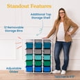 thumbnail image 5 of ECR4Kids 5-Tier Storage Rack with 15 Cubby Bins 5x3, Contemporary, 1, 5 of 9